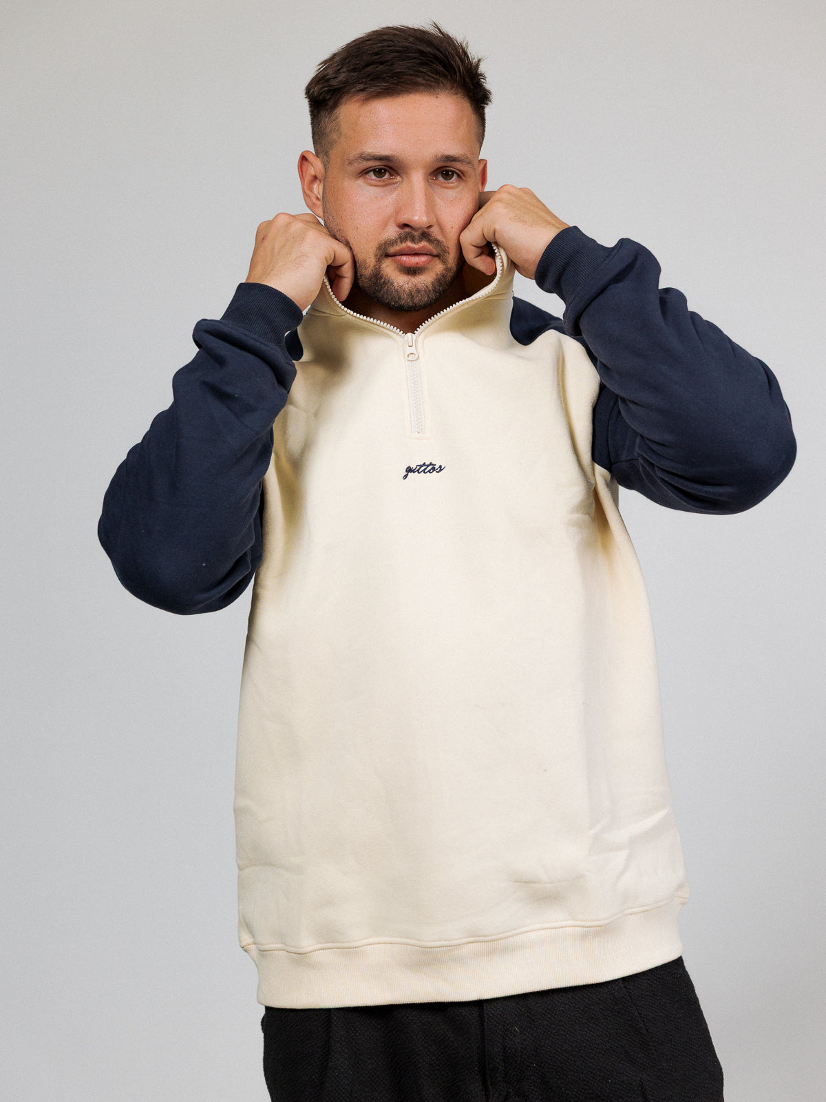 TWO TONE CREAM NAVY