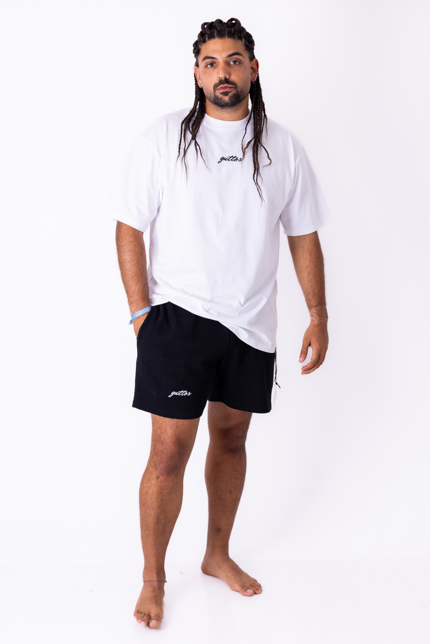 BLACK WAFFLE SHORT PANTS