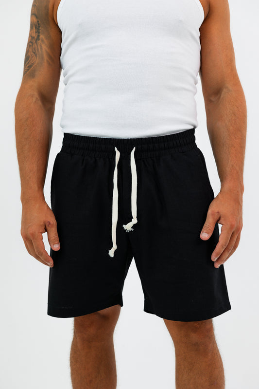 LINEN PANTS BLACK
