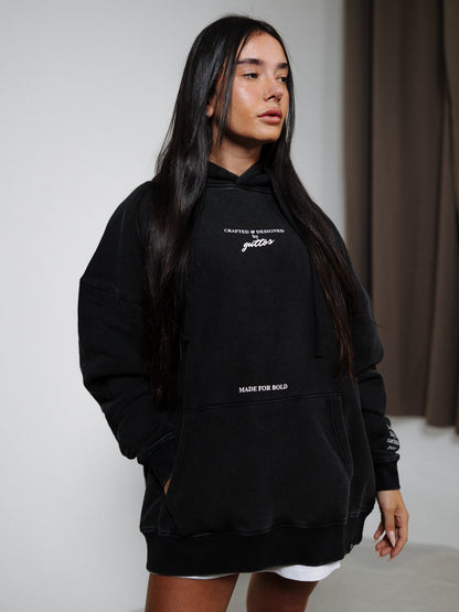 ESSENTIAL HOODIE BLACK WASH