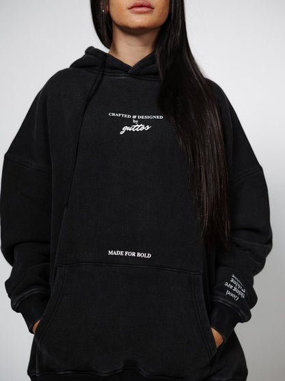 ESSENTIAL HOODIE BLACK WASH