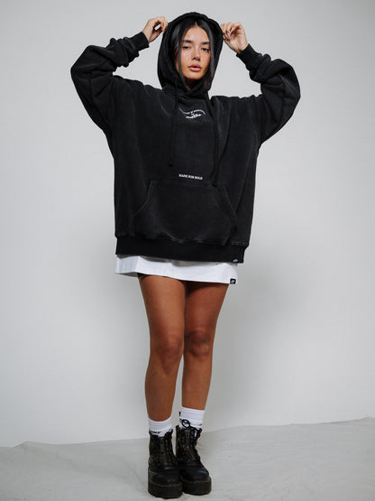 ESSENTIAL HOODIE BLACK WASH