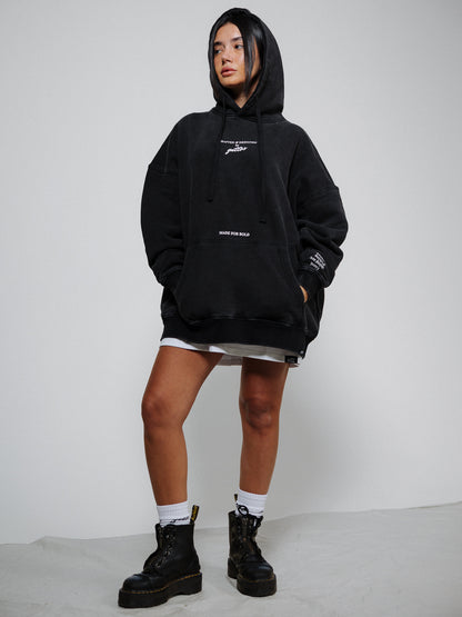 ESSENTIAL HOODIE BLACK WASH