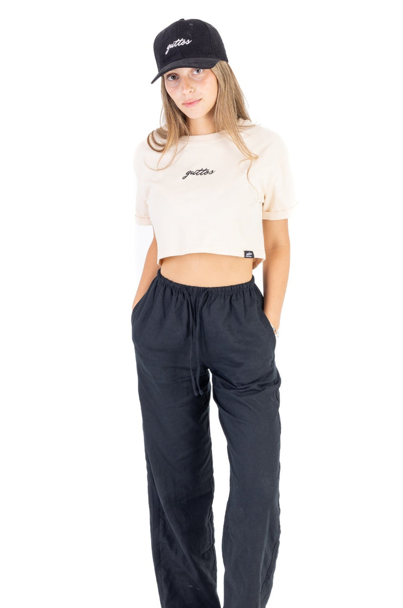 CREAM CROP TOP