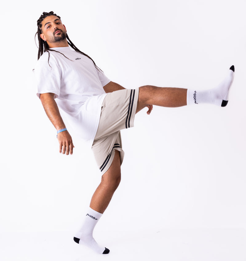 BEIGE WAFFLE SHORT PANTS